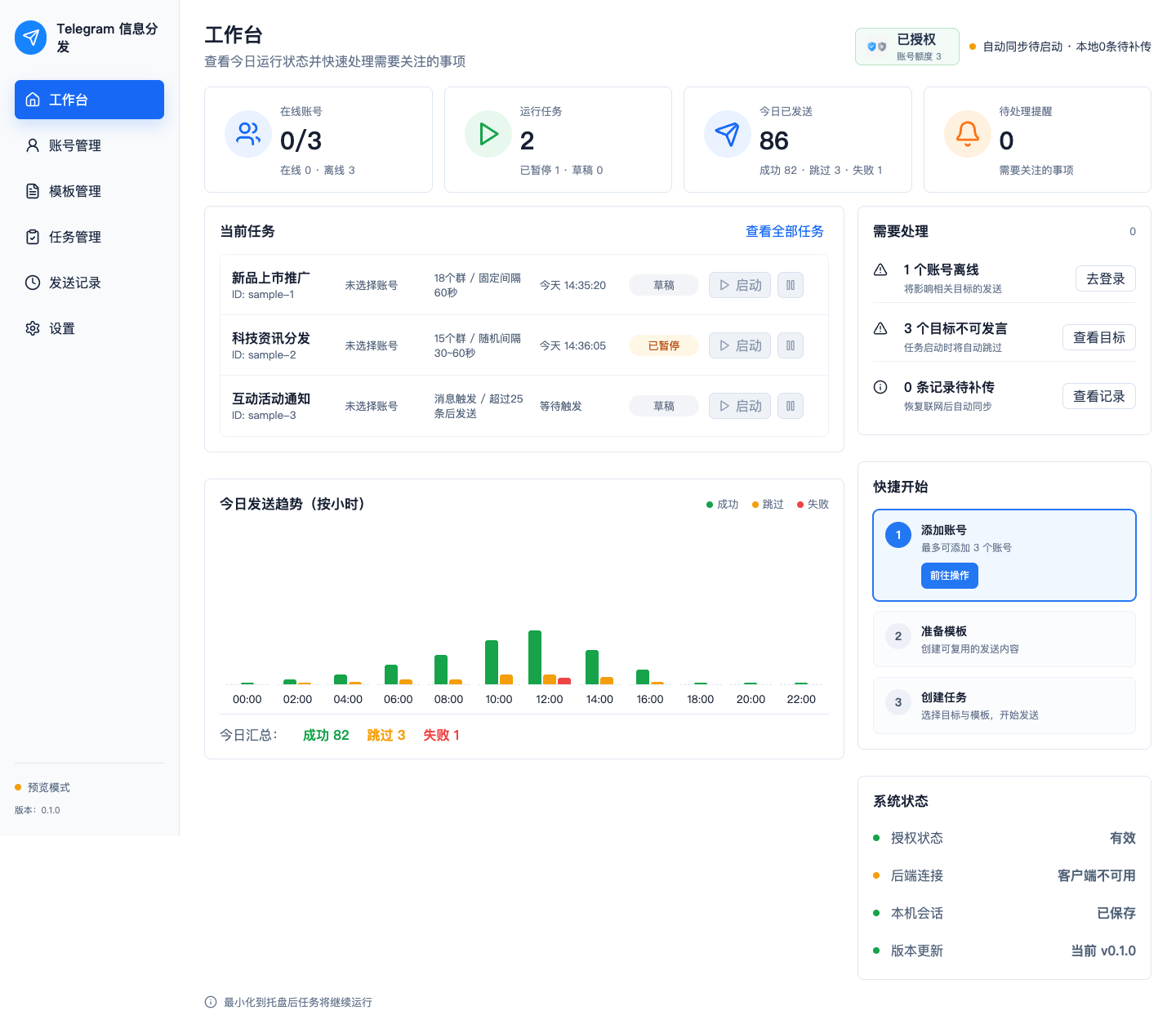 TeleFlow 工作台界面截图